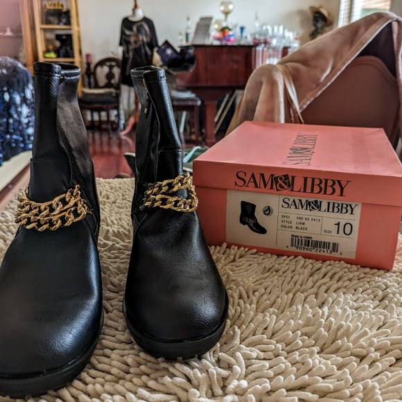 NIB Sam & Libby black Liam style ankle boots   SZ 10 - Picture 12 of 15